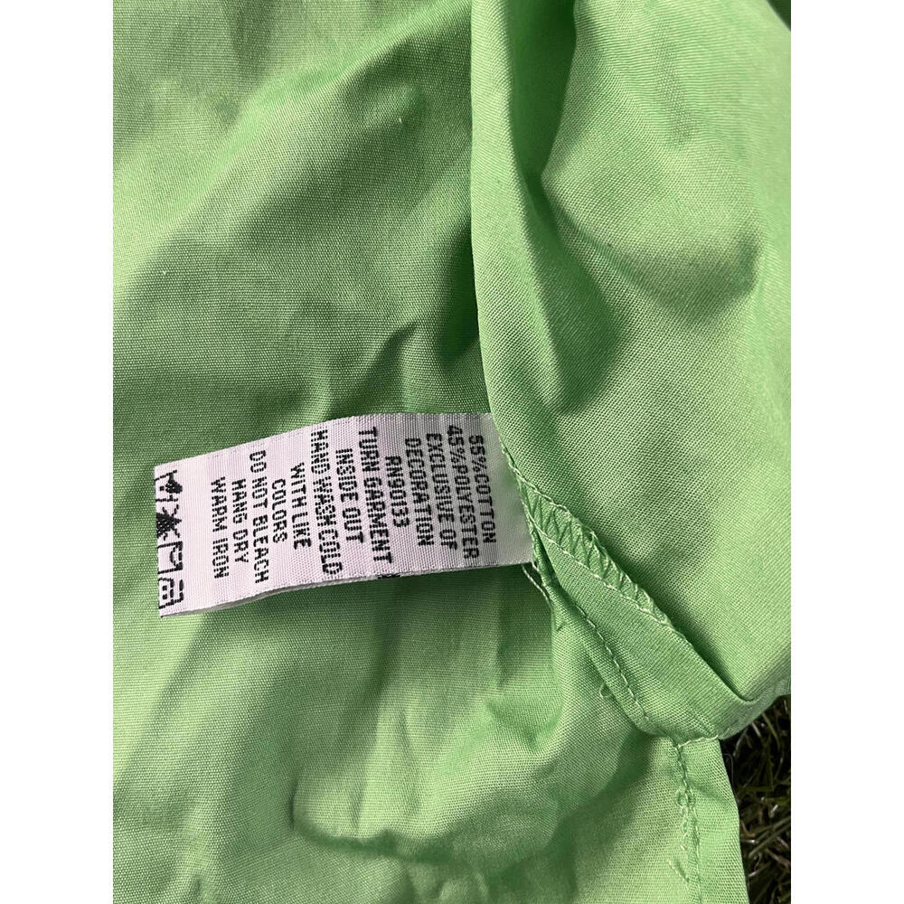 Bob Mackie ARt 2 Wear Green Short Sleeve Button-Up Shirt with Daisy Embroidery - Picture 3 of 13